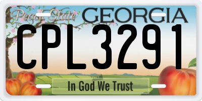 GA license plate CPL3291