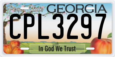 GA license plate CPL3297