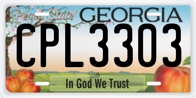 GA license plate CPL3303