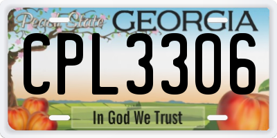 GA license plate CPL3306