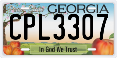 GA license plate CPL3307