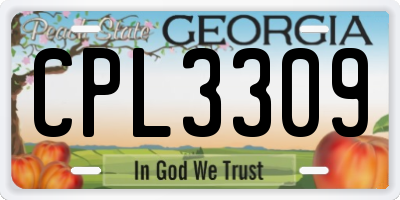 GA license plate CPL3309