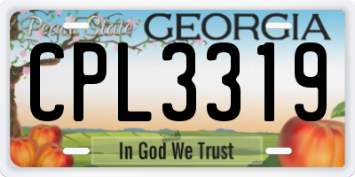 GA license plate CPL3319