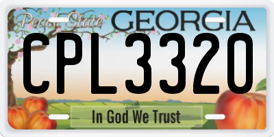 GA license plate CPL3320