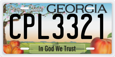 GA license plate CPL3321