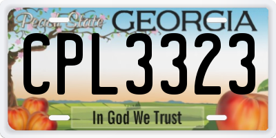 GA license plate CPL3323