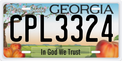 GA license plate CPL3324