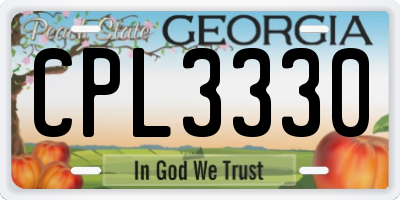 GA license plate CPL3330
