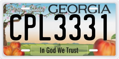GA license plate CPL3331