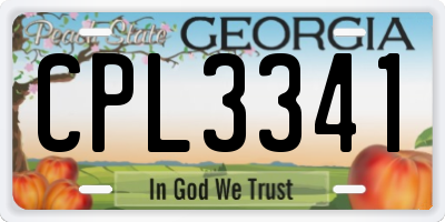 GA license plate CPL3341
