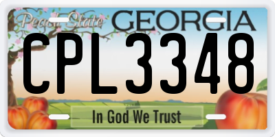 GA license plate CPL3348
