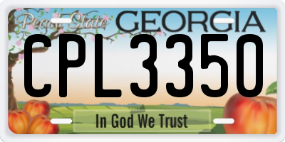GA license plate CPL3350