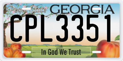 GA license plate CPL3351