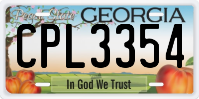 GA license plate CPL3354
