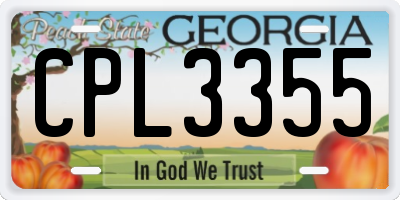 GA license plate CPL3355