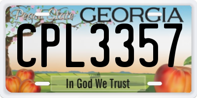 GA license plate CPL3357