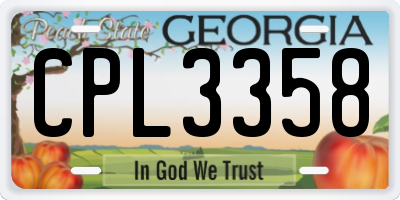 GA license plate CPL3358