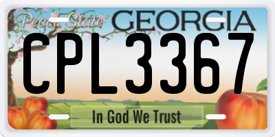 GA license plate CPL3367