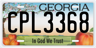 GA license plate CPL3368