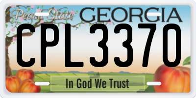 GA license plate CPL3370