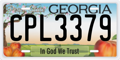 GA license plate CPL3379