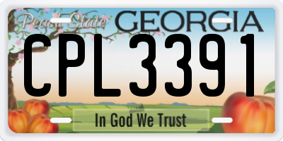 GA license plate CPL3391