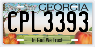 GA license plate CPL3393