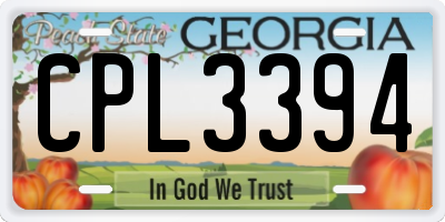 GA license plate CPL3394
