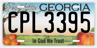 GA license plate CPL3395