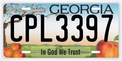 GA license plate CPL3397