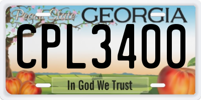 GA license plate CPL3400