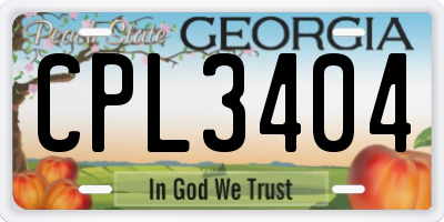 GA license plate CPL3404