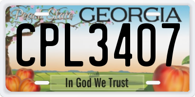 GA license plate CPL3407