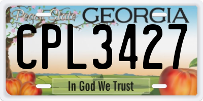 GA license plate CPL3427