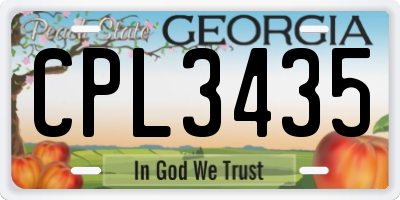 GA license plate CPL3435