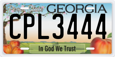 GA license plate CPL3444