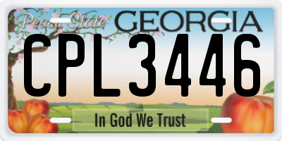GA license plate CPL3446