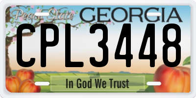 GA license plate CPL3448