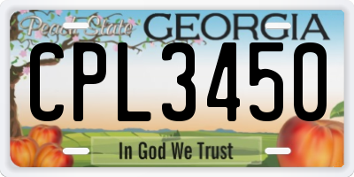 GA license plate CPL3450
