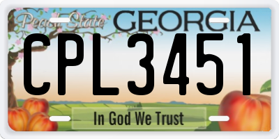 GA license plate CPL3451