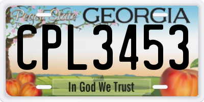 GA license plate CPL3453