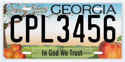 GA license plate CPL3456