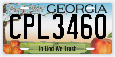 GA license plate CPL3460