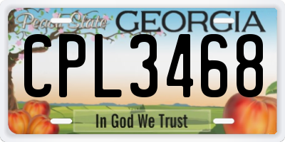 GA license plate CPL3468