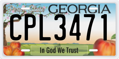 GA license plate CPL3471