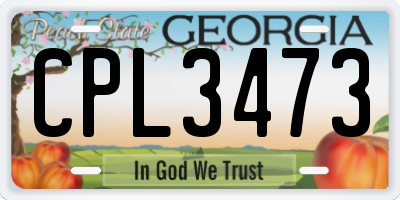 GA license plate CPL3473