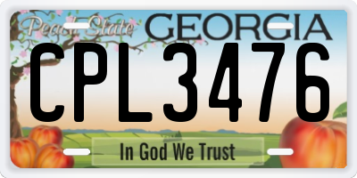 GA license plate CPL3476
