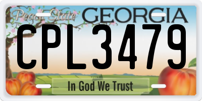 GA license plate CPL3479