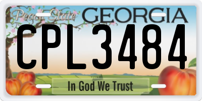 GA license plate CPL3484