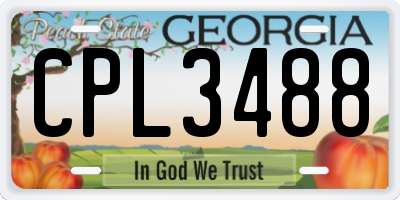 GA license plate CPL3488